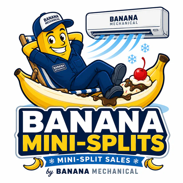 Banana Mechanical mini-split installation illustration
